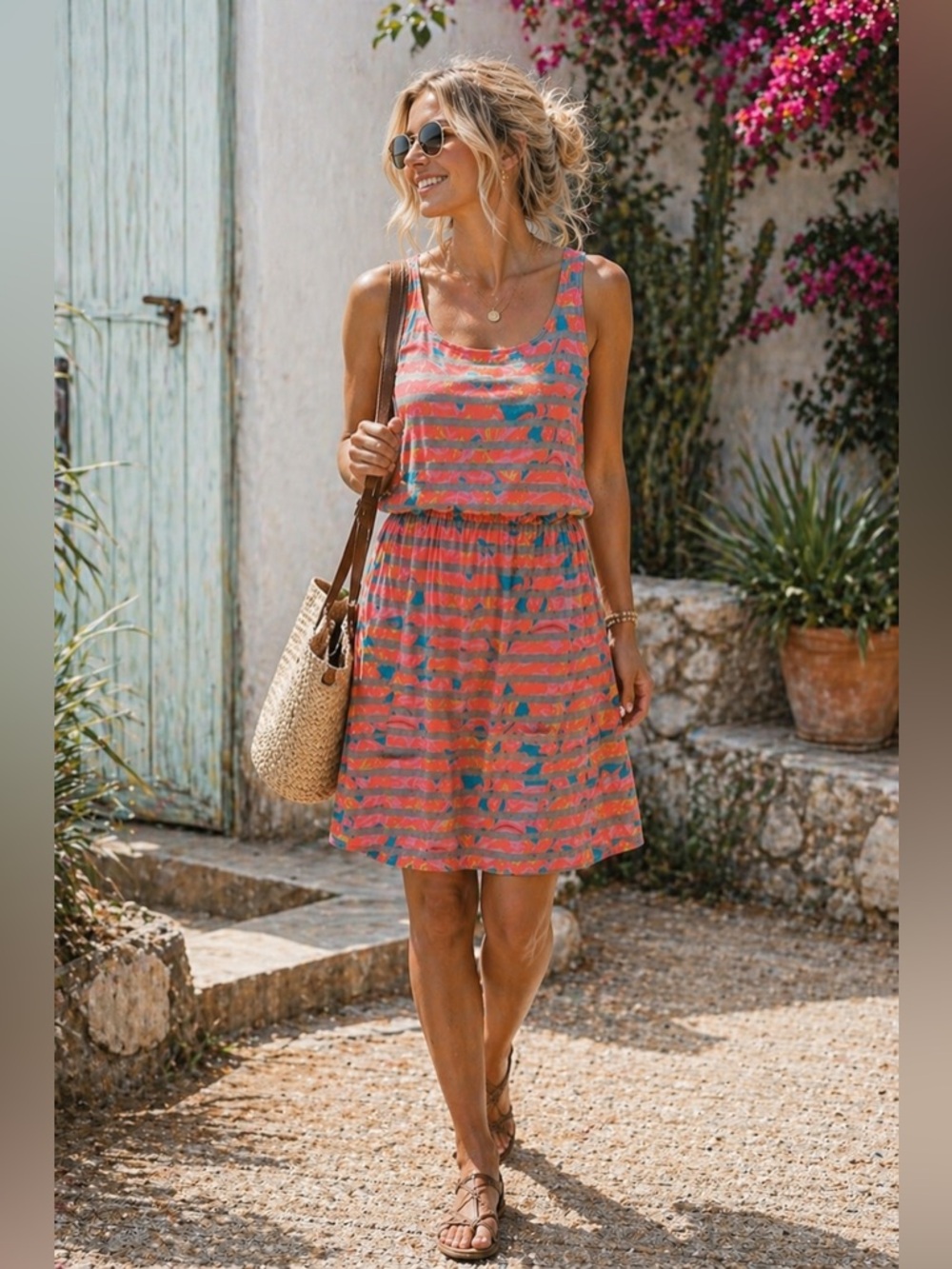 Lilly Pulitzer Lockwood Racerback Summer A-Line Sundress Bright Floral Small